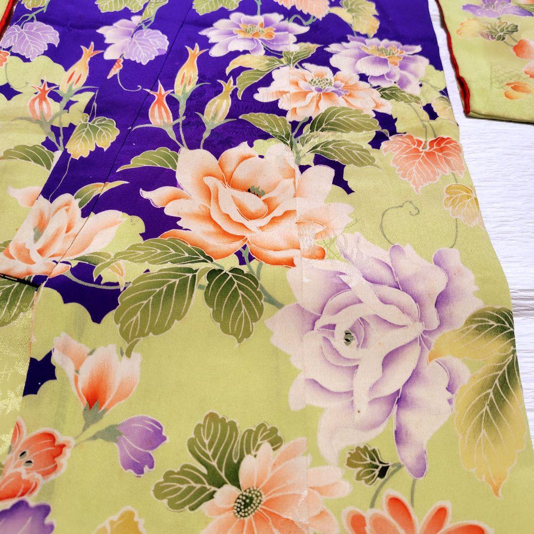 七五三　大正ロマン　アンティーク着物　縮緬