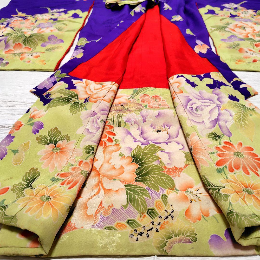 七五三　大正ロマン　アンティーク着物　縮緬