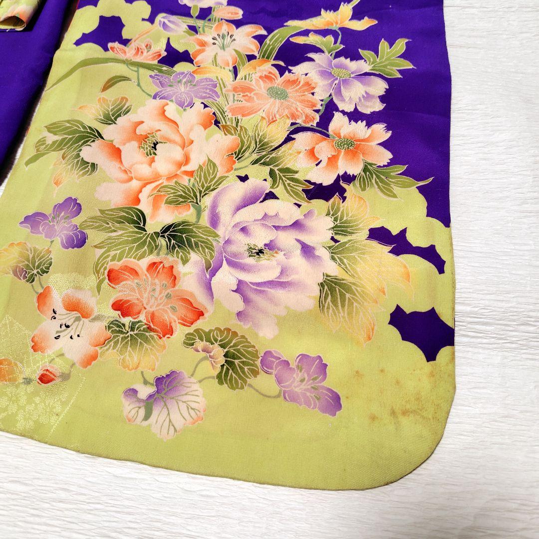 七五三　大正ロマン　アンティーク着物　縮緬