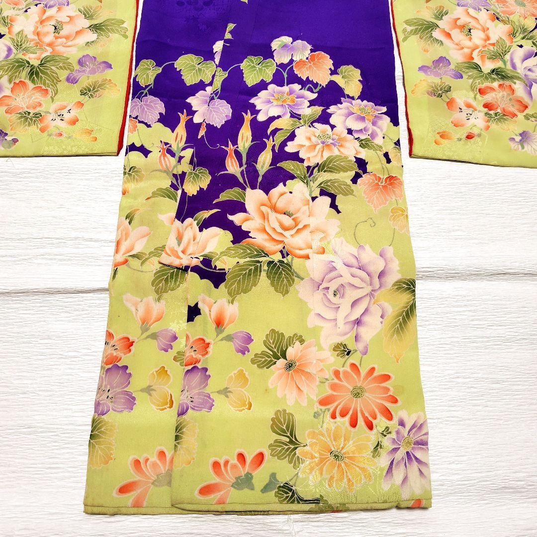 七五三　大正ロマン　アンティーク着物　縮緬