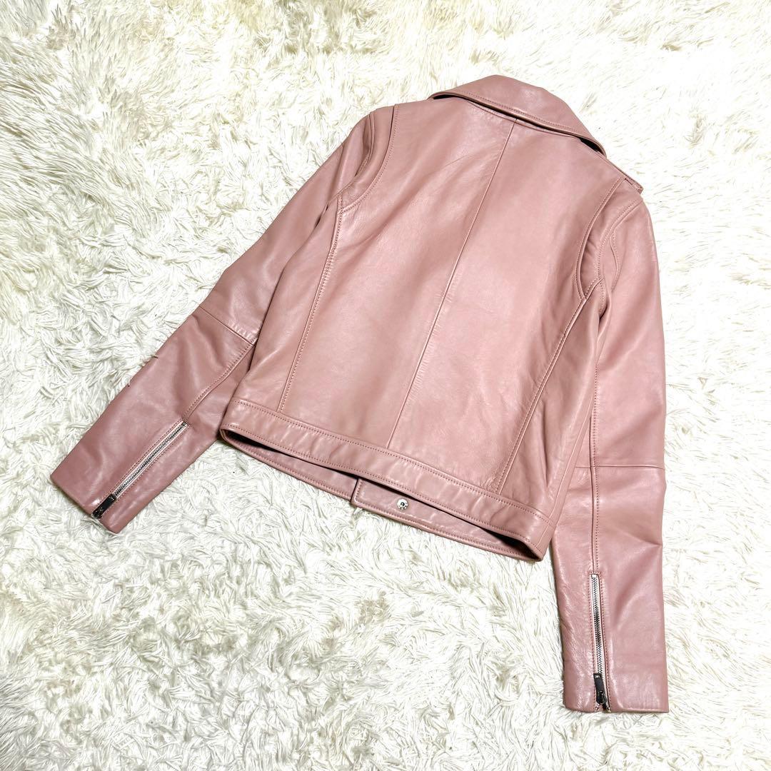 ✨激レア✨ シネカノン ラムレザー ダブルライダースジャケット ピンク