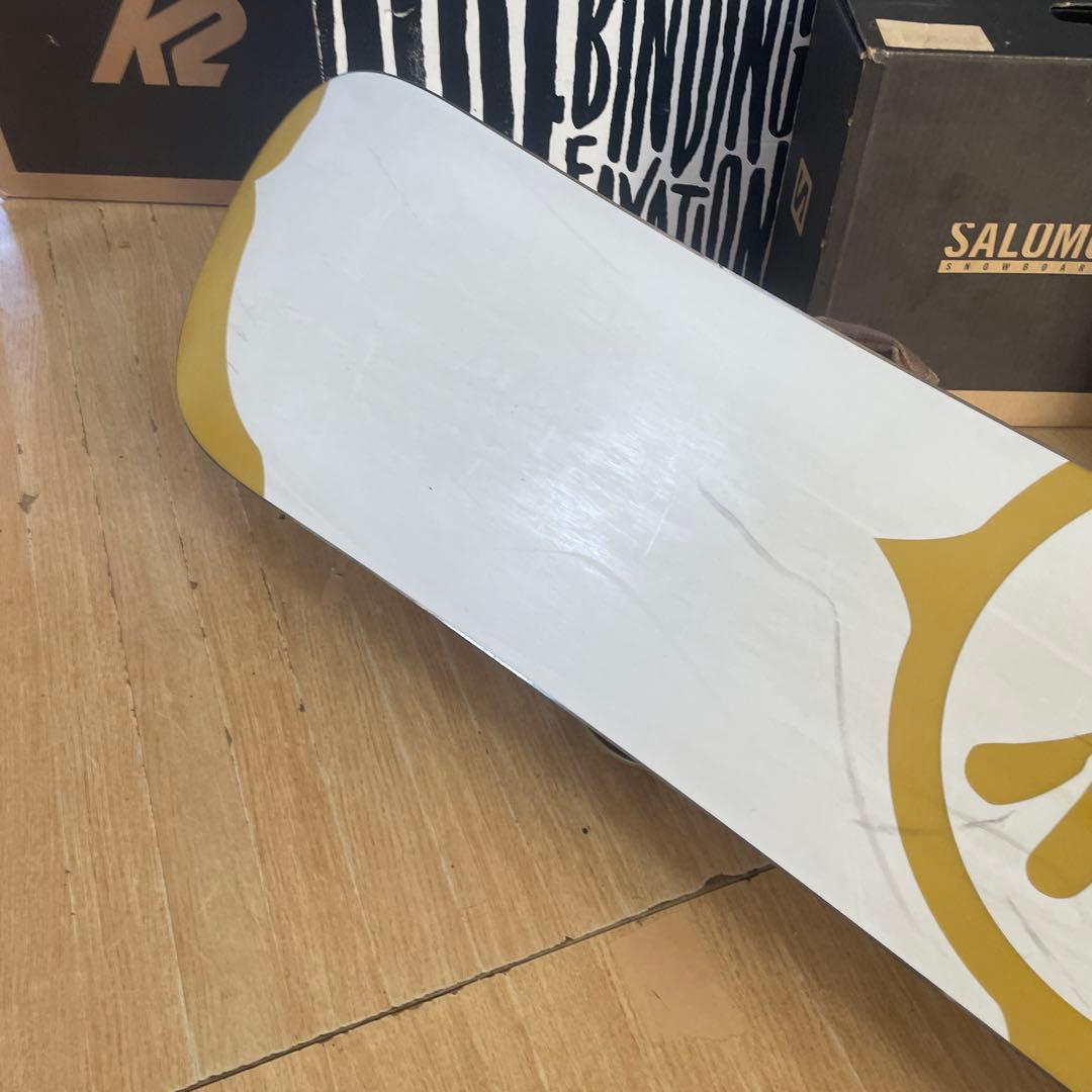 眞空雪板等×FLUX　国産名機　バイン付スノーボードセット　OGASAKA製造