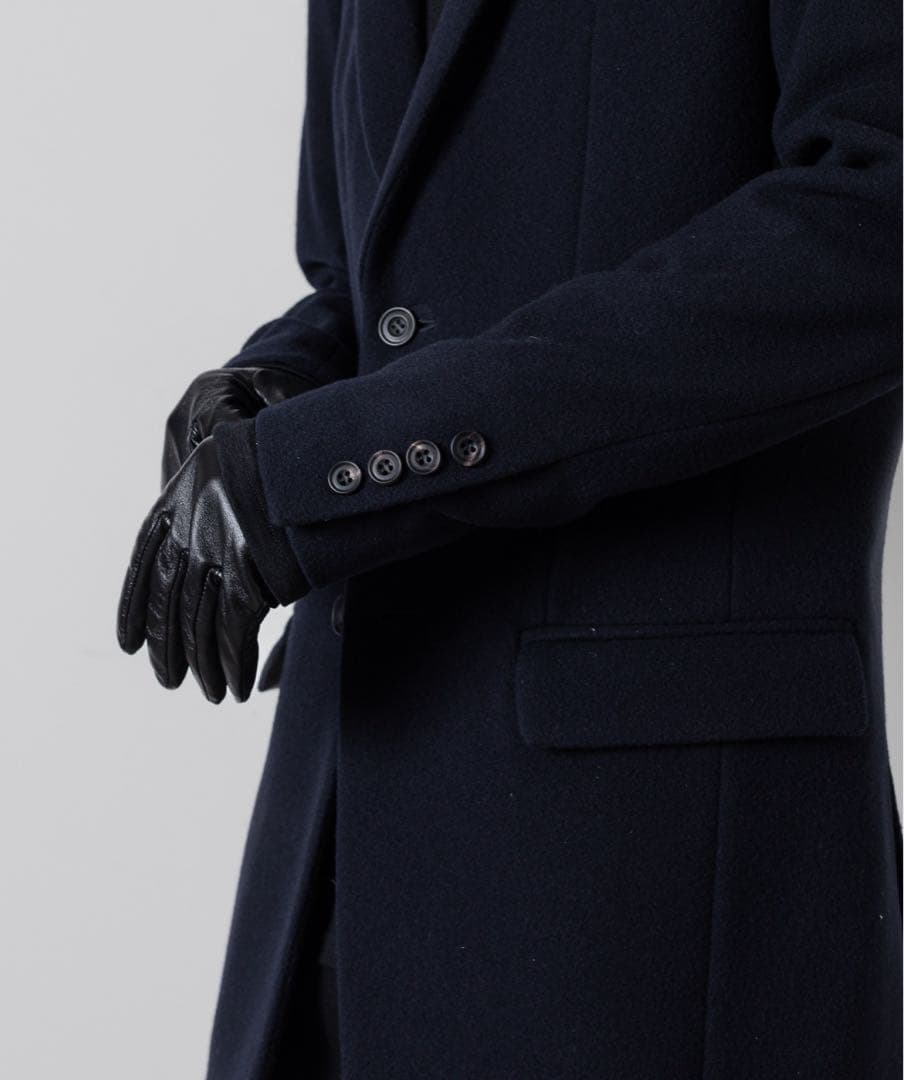 【美品】ato チェスターコート ネイビー　46（Mサイズ）