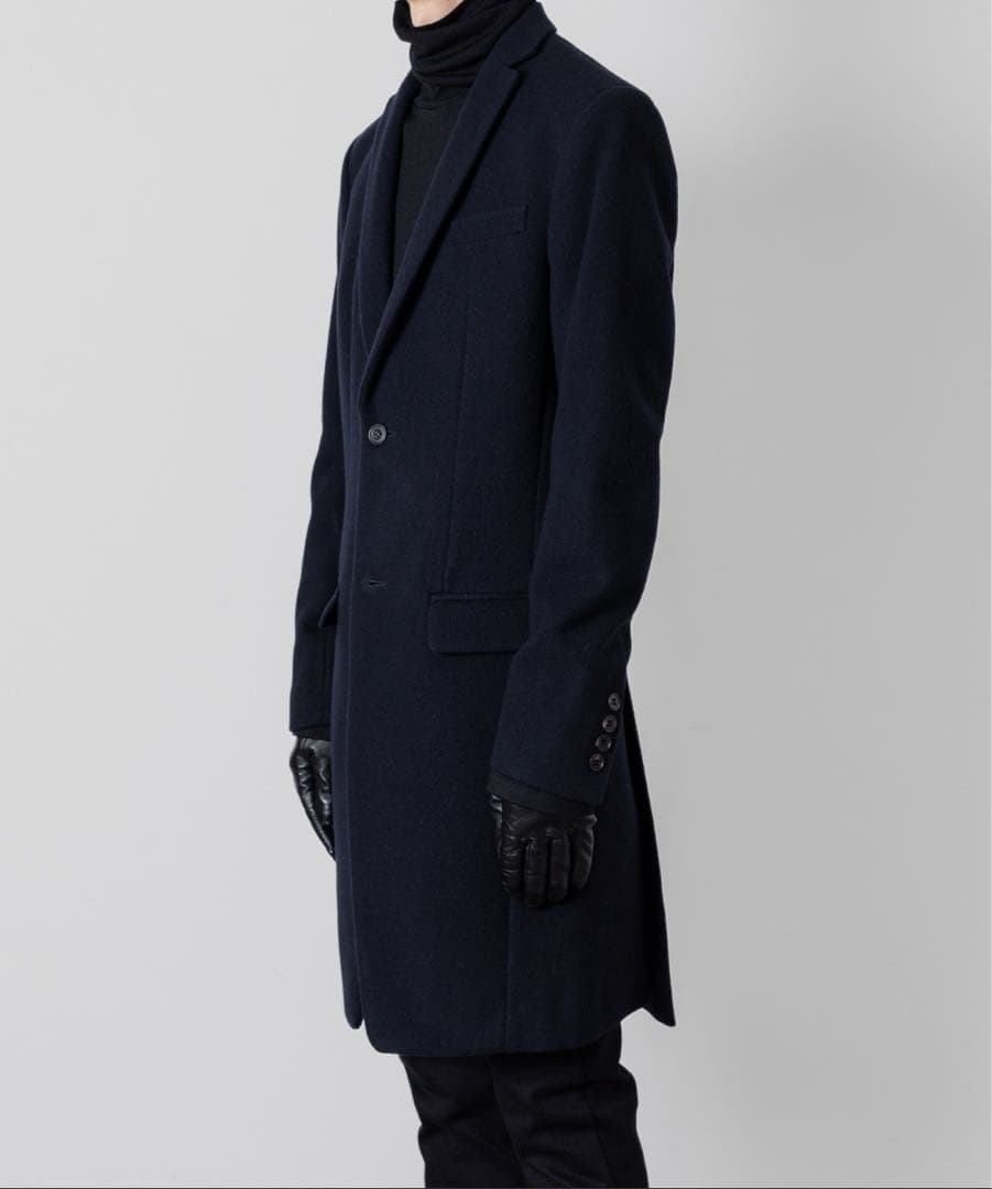 【美品】ato チェスターコート ネイビー　46（Mサイズ）