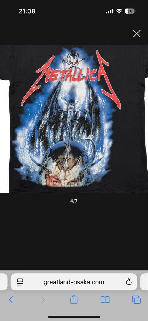 llica ブートヴィンテージTシャツ ブラック　XL メタリカ