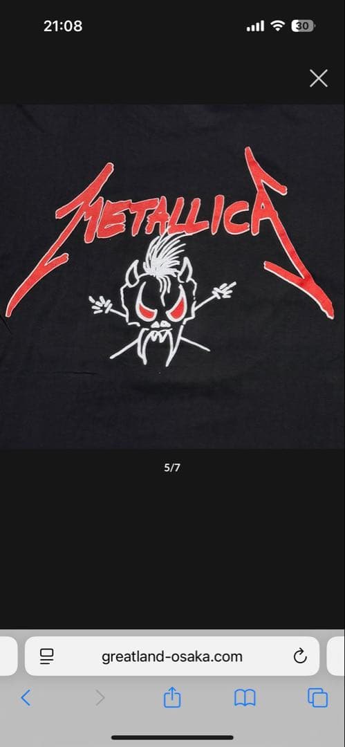 llica ブートヴィンテージTシャツ ブラック　XL メタリカ