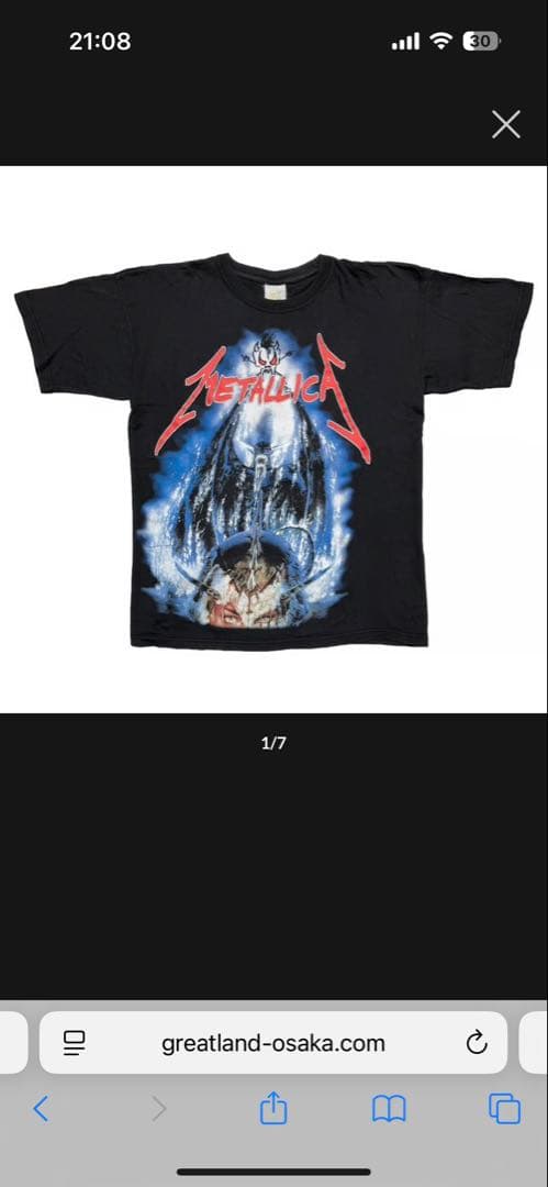 llica ブートヴィンテージTシャツ ブラック　XL メタリカ