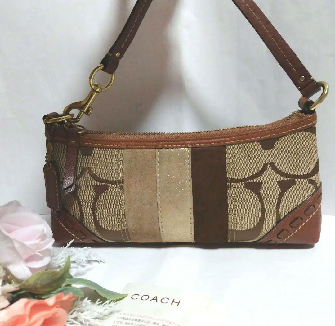 COACH ワンショルダー シグネチャー アクセサリーポーチ パッチワーク