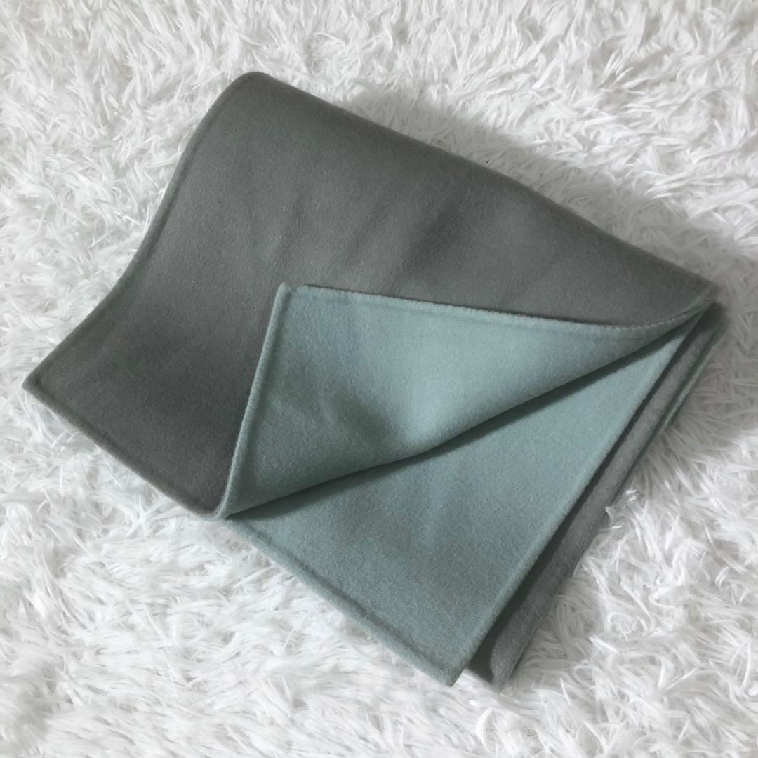 美品 ADORE ２ＴＯＮＥリバーコート ストール付き カシミヤ混 リバーシブル