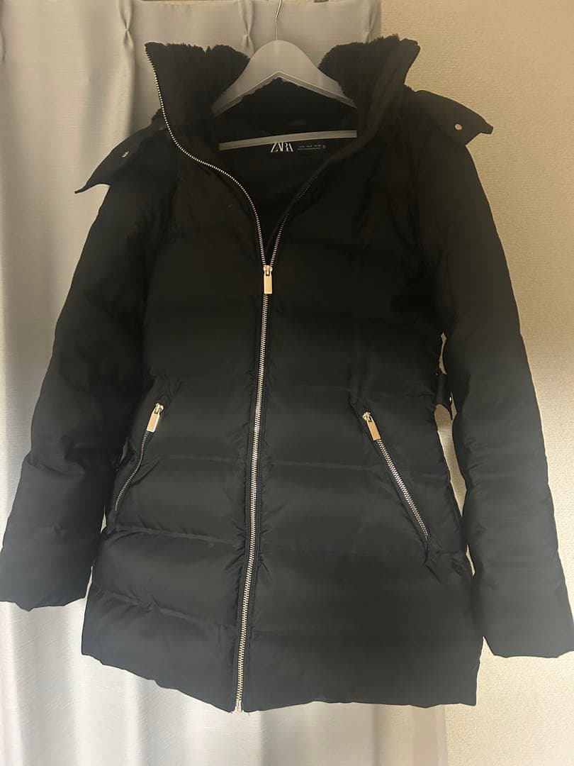 ZARA 撥水ウィンドブレーカーフード付きダウンジャケット M