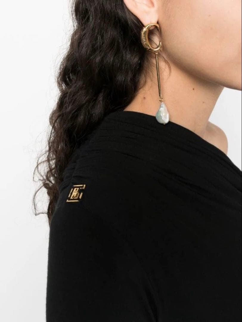 【エリザベッタフランキ】ドレープワンショルダードレス