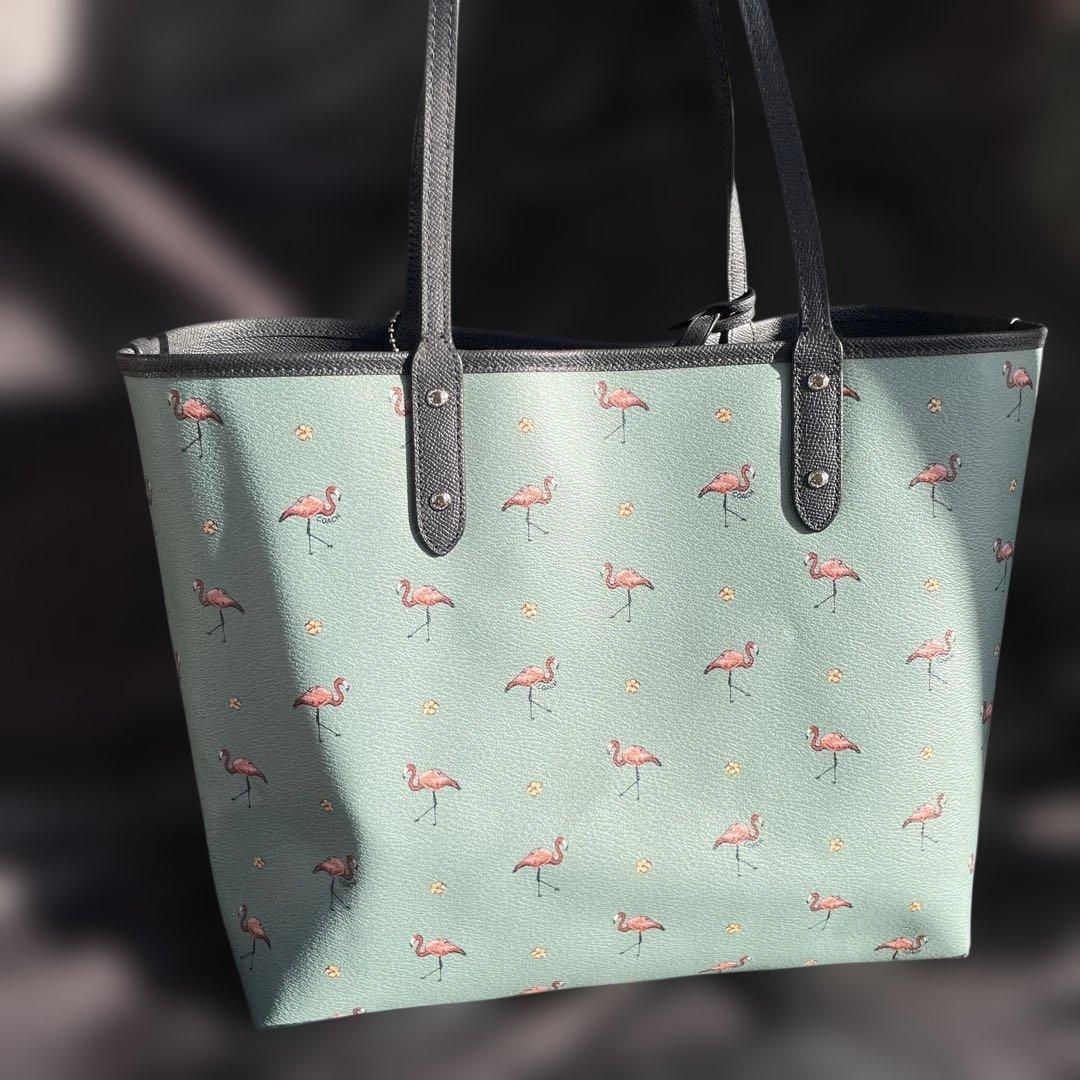 COACH 大容量　コーチ　トートバッグ　ブラック　美品　A4 ポーチ付き