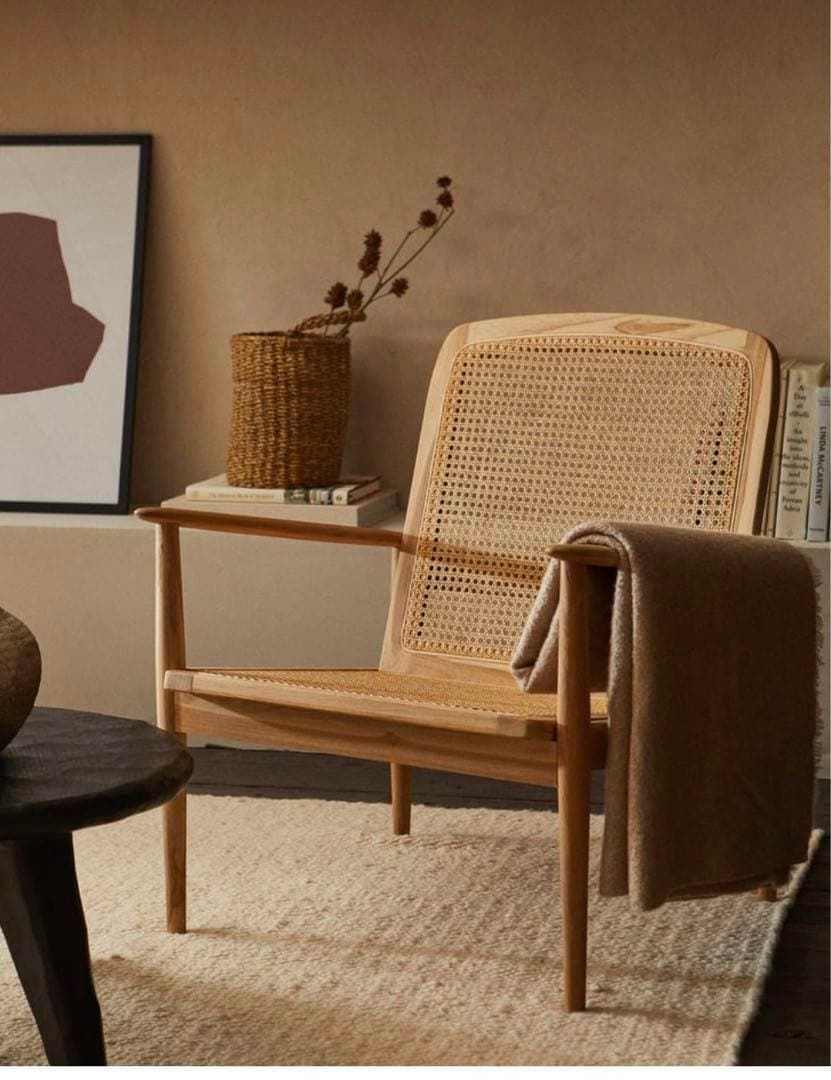 ZARA  チーク＆ラタン アームチェア　ラウンジチェア