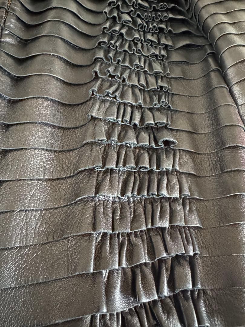 【美品】GUCCI グッチ　フリルレザー　ジャケット　38