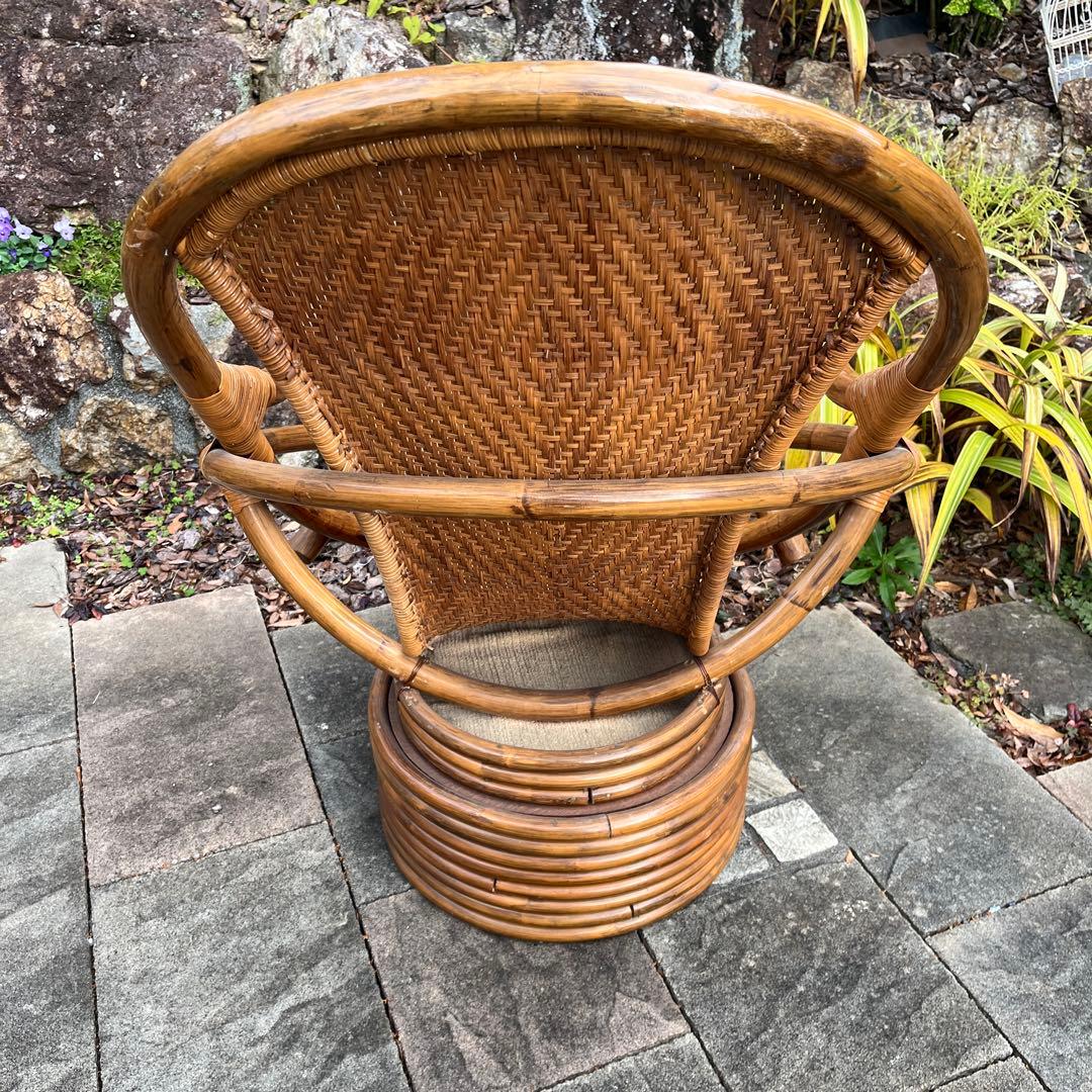 ラタン製 モダン 円形リラックスチェア