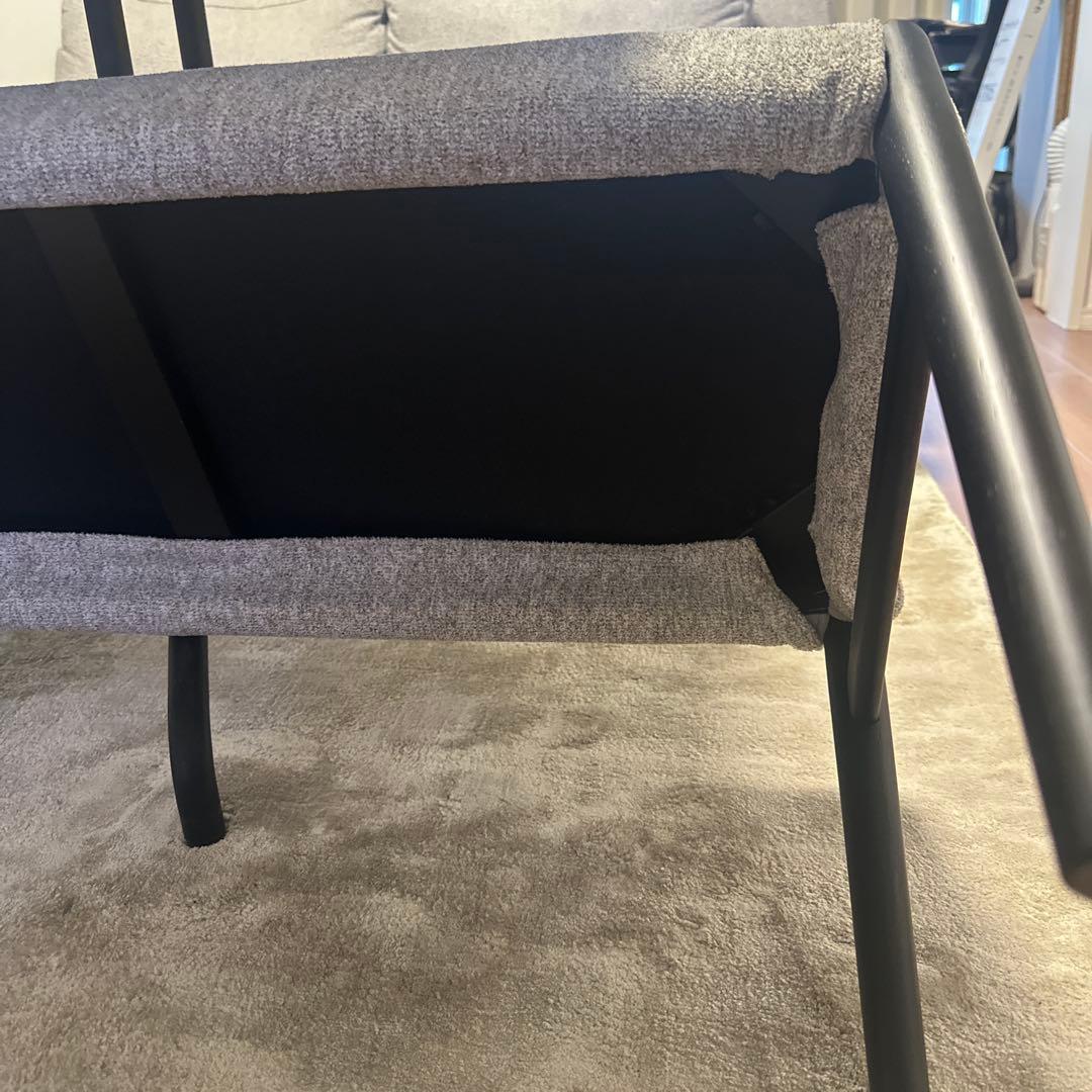 ※まみむ※【美品】グレー ファブリックベンチ&テーブルセット