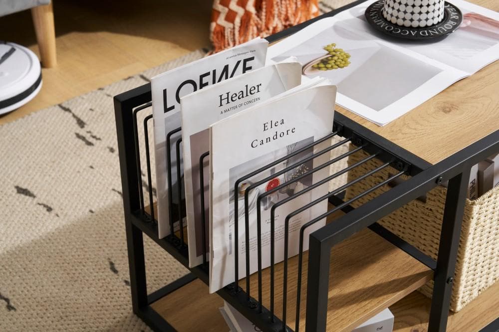 センターテーブル ローテーブル 収納付き 収納棚 おしゃれスチール脚 幅90cm