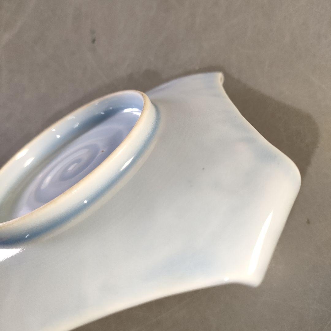 A1283-3/古伊万里焼/青地アジロ錦菊梅絵四方巻五寸皿8客/懐石道具/