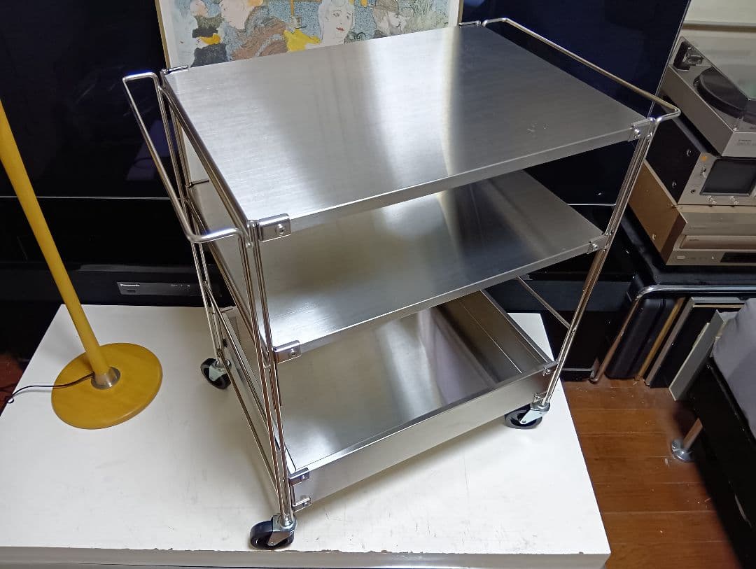 無印良品 ステンレスユニットシェルフワゴンセット キャスター付