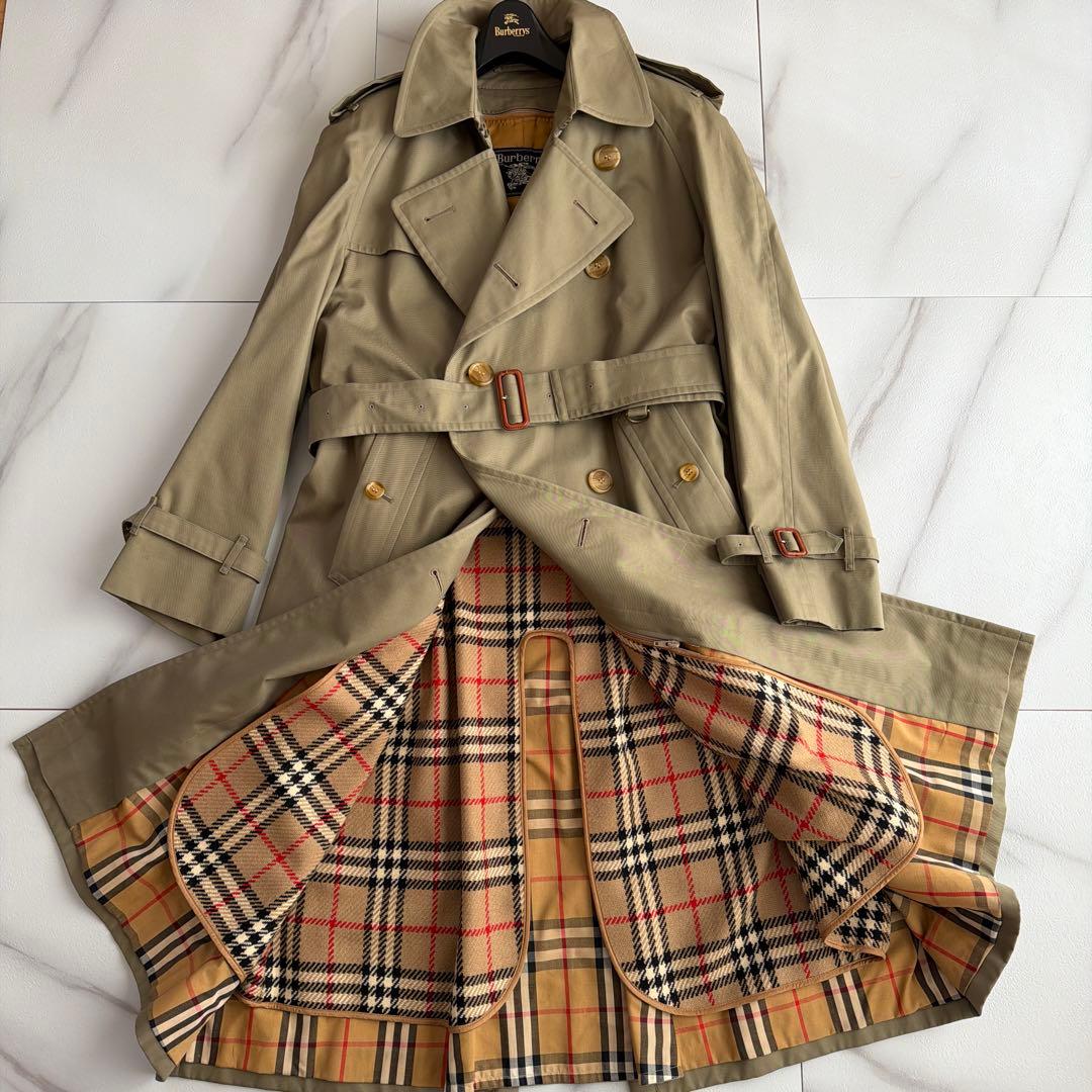 美品 バーバリー トレンチコート ダブル ライナー ベルト ノバチェック