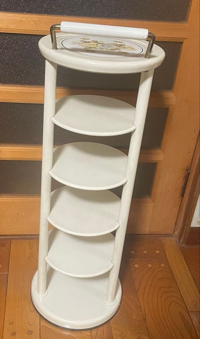 サイドラック　棚　アンティーク　ロイヤル　ホワイト　ヴィンテージ　ヨーロッパ調