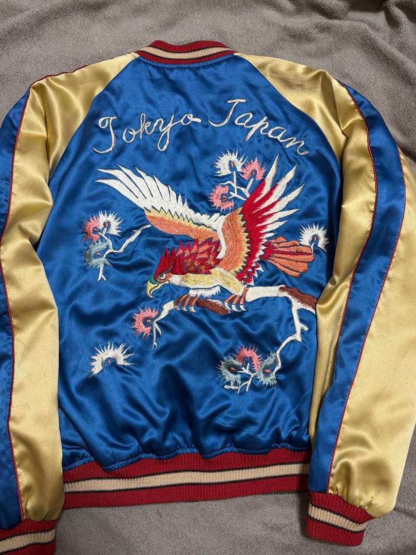 ２面用 テーラー東洋 ワシ 龍 日本限定 スカジャン サテン vintage