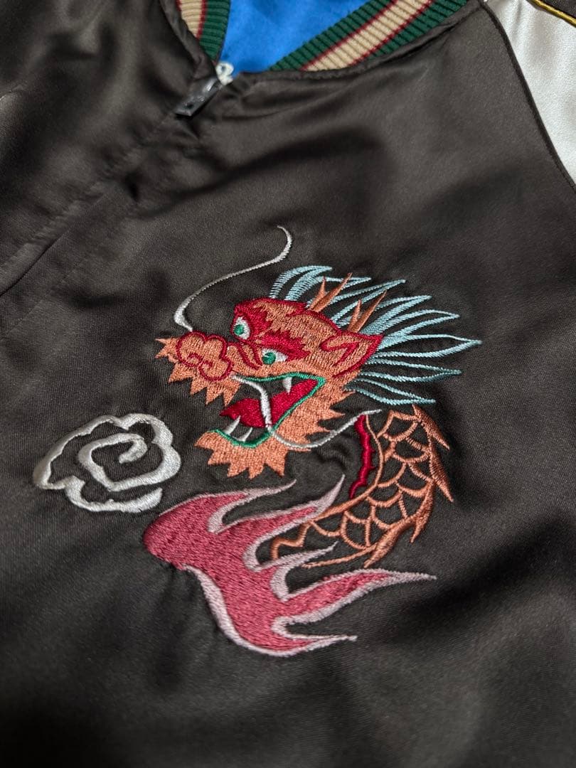 ２面用 テーラー東洋 ワシ 龍 日本限定 スカジャン サテン vintage