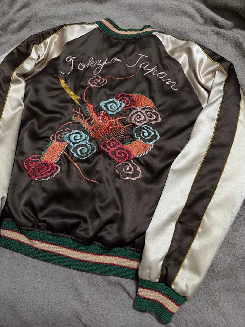 ２面用 テーラー東洋 ワシ 龍 日本限定 スカジャン サテン vintage