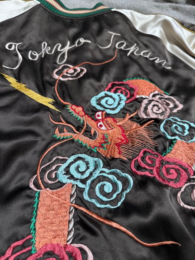 ２面用 テーラー東洋 ワシ 龍 日本限定 スカジャン サテン vintage