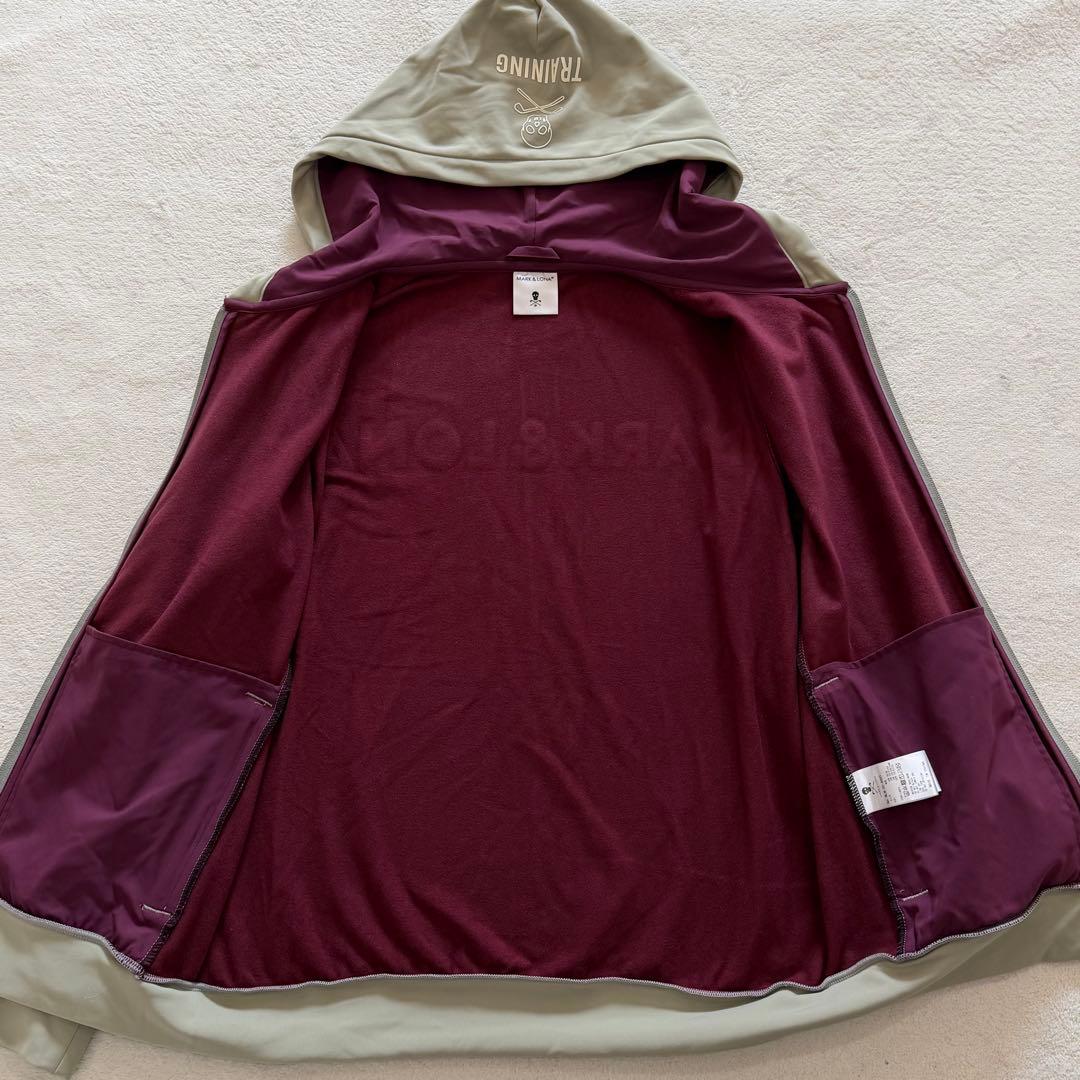 マークアンドロナ　ジップパーカー　スカル　ストレッチ　グリーン系　ゴルフウェア