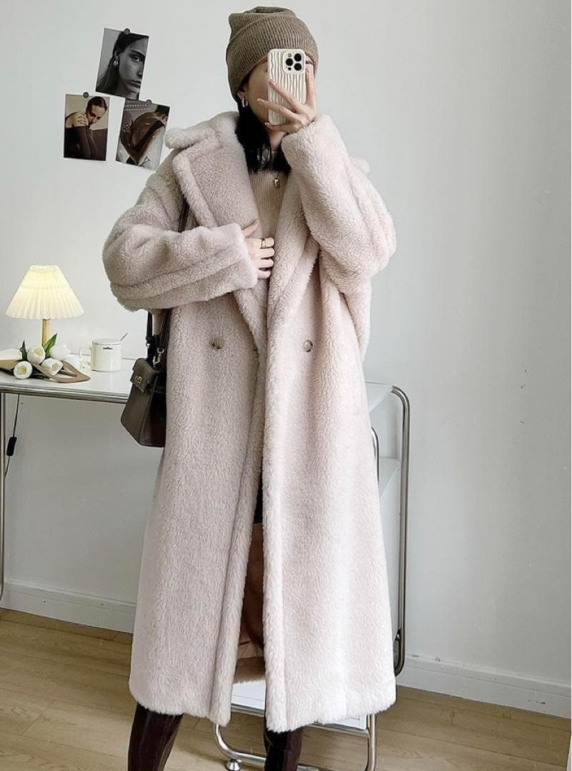 新品未使用 ベアロングコート テディコート カシャお好きな方 ライトベージュ