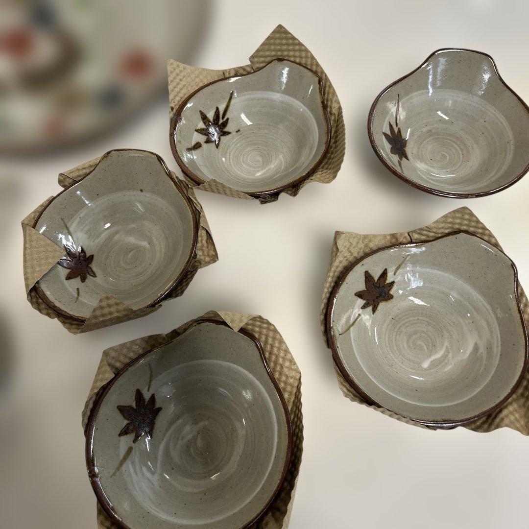 ☆未使用☆【豪華】☆みすず鍋　フルセット　もみじ　金彩　秋　ふぐ　土鍋