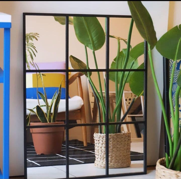 姿見　格子　9枚ミラー　海外風　大型ミラー