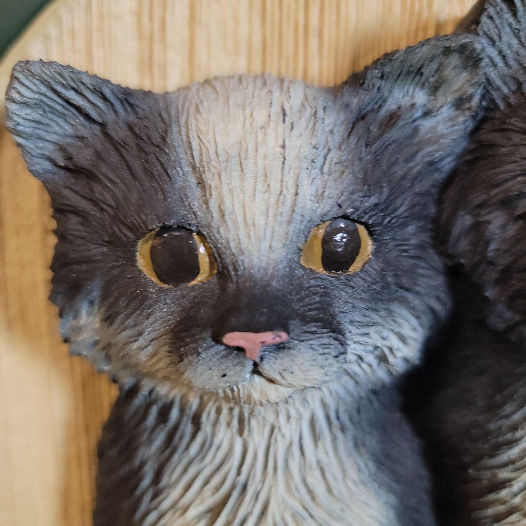 90's　猫の立体的レリーフ　壁掛けアート作品　米国　ビックスカイカーバーズ