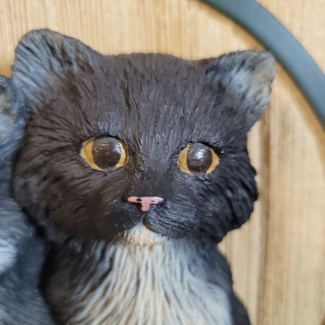 90's　猫の立体的レリーフ　壁掛けアート作品　米国　ビックスカイカーバーズ
