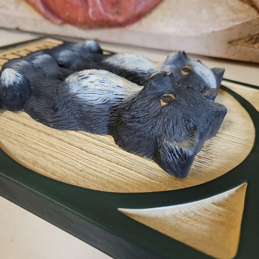 90's　猫の立体的レリーフ　壁掛けアート作品　米国　ビックスカイカーバーズ