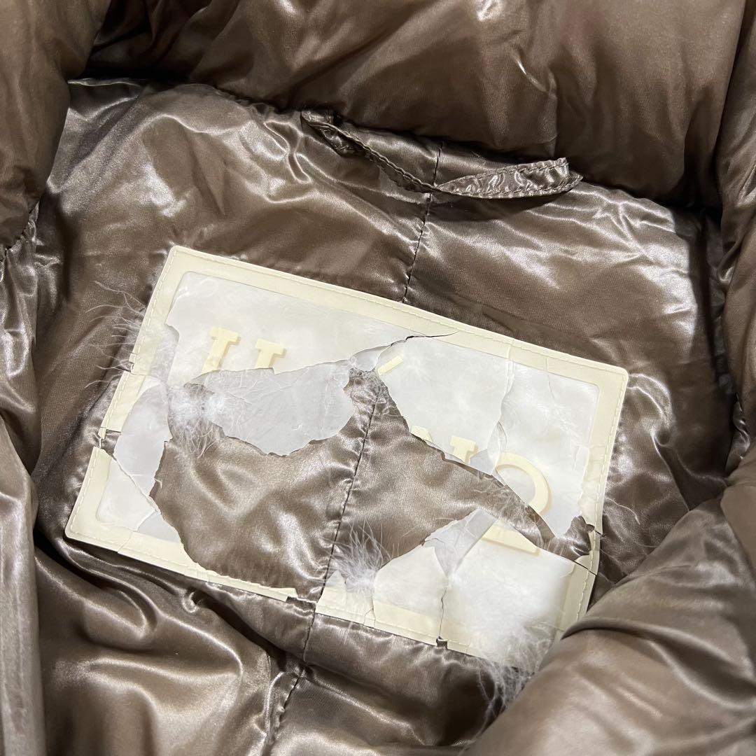 きゅうタグ付属 ヘルノ フォックスファー 着脱可 ダウンコート グレージュ