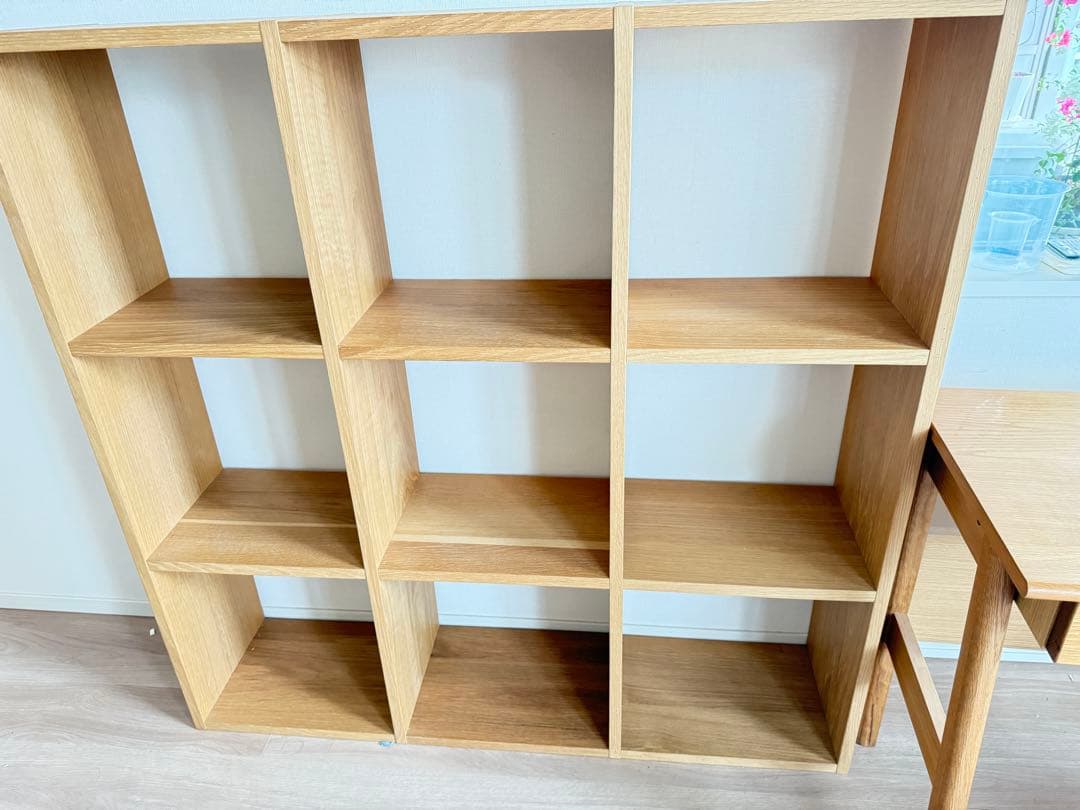 無印良品 オーク スタッキングシェルフ 3×3 オープンラック サイドボード