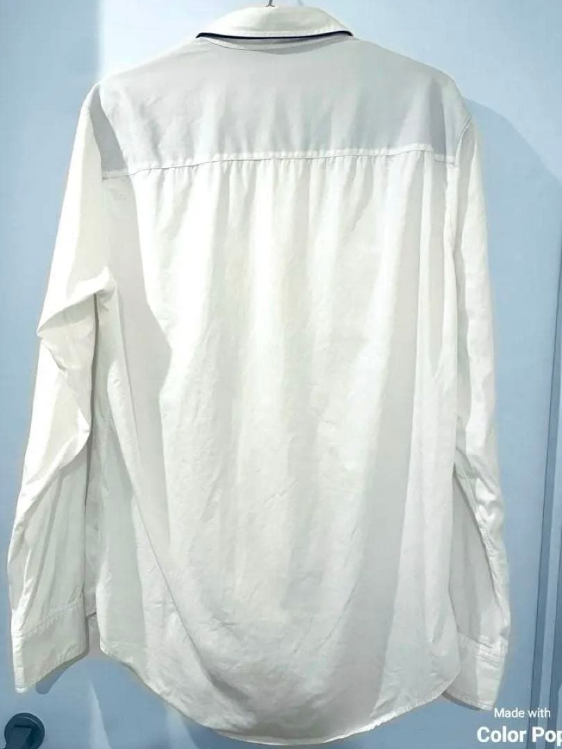 本日限定ヨウジヤマモト プールオム　長袖シャツ　L 襟裏黒 オキシ洗浄済み 美品