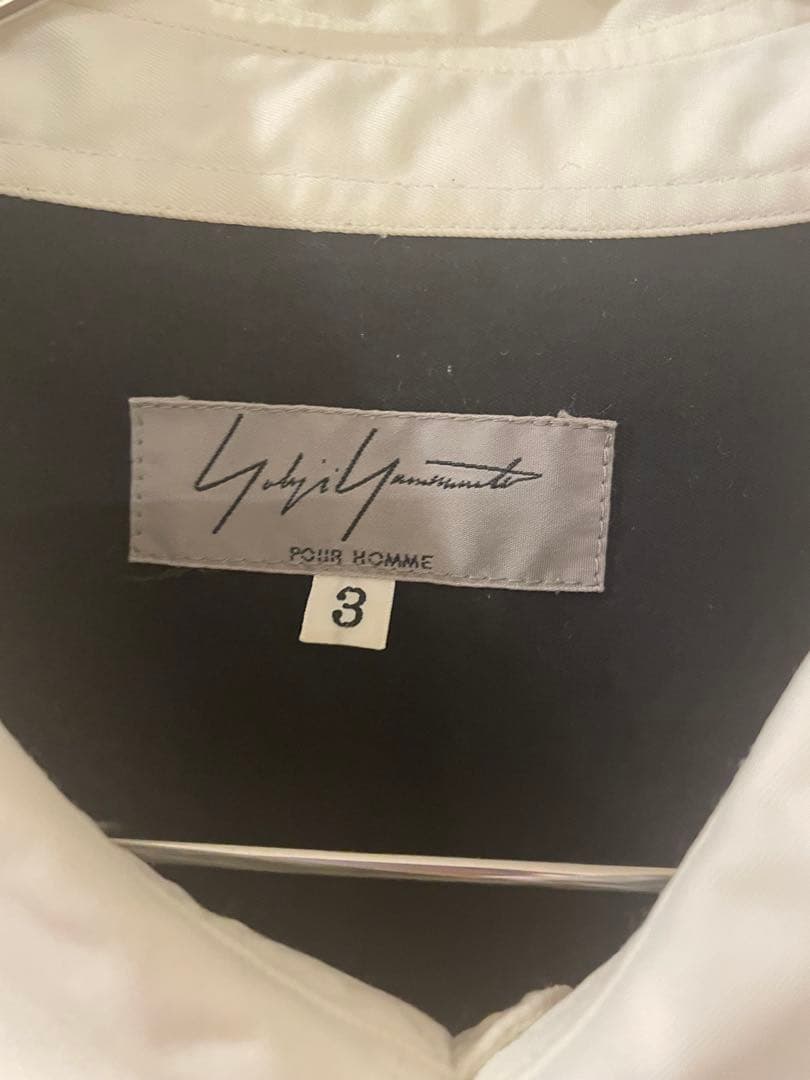 本日限定ヨウジヤマモト プールオム　長袖シャツ　L 襟裏黒 オキシ洗浄済み 美品