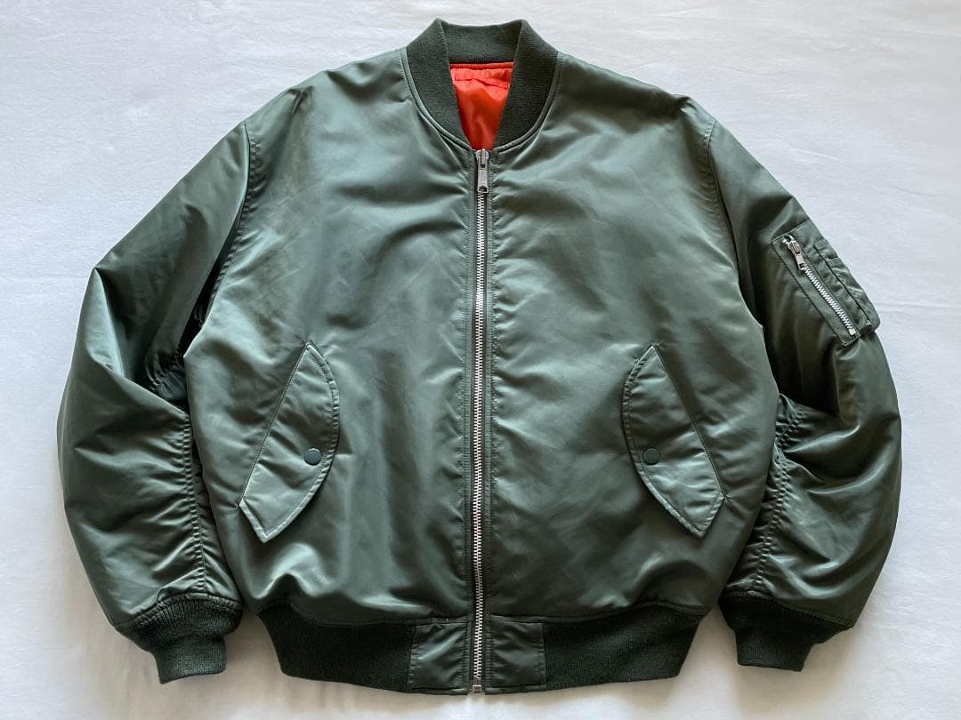 90s ユニクロ MA-1 フライトジャケット カーキ L