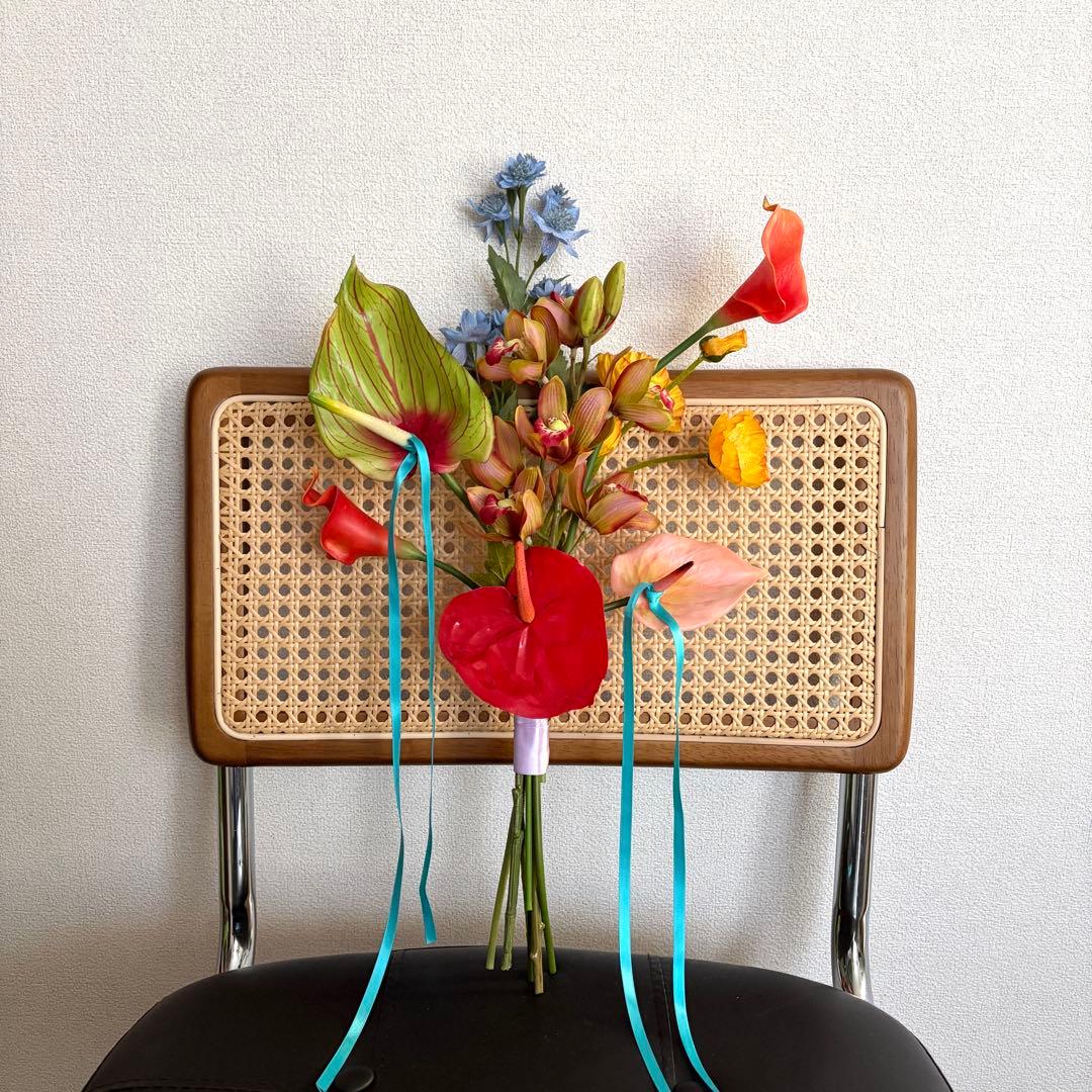 カラフル　造花　ウェディングブーケ　アーティフィシャルフラワー