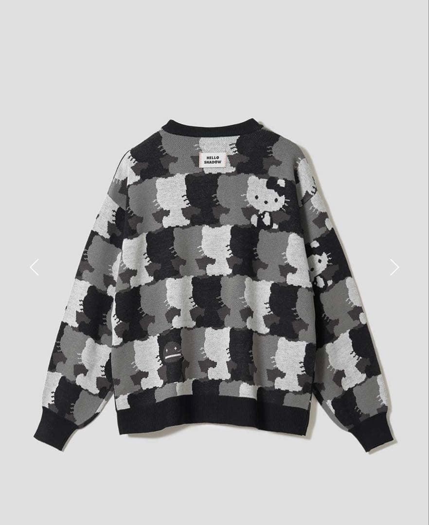 キティ シルエットパターン　ジャカードＶネックカーディガン　グラニフ　M