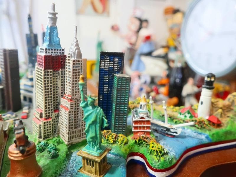 爆レア★アメリカ合衆国の立体 ダンバリーミント 東海岸～西海岸ランドマークが配置