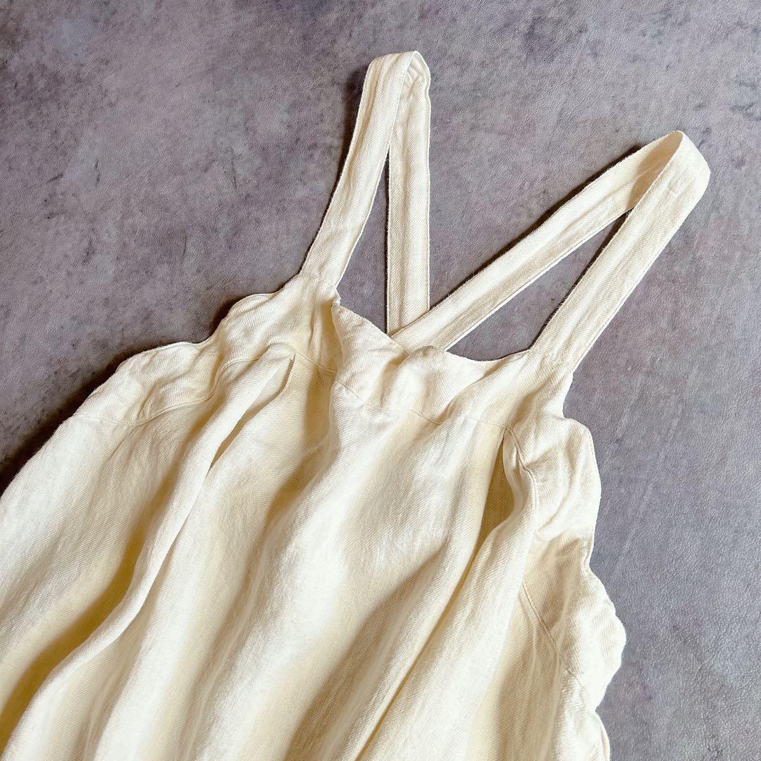 ichi イチ ⿻ リネン サロペット スカート ジャンパースカート ナチュラル