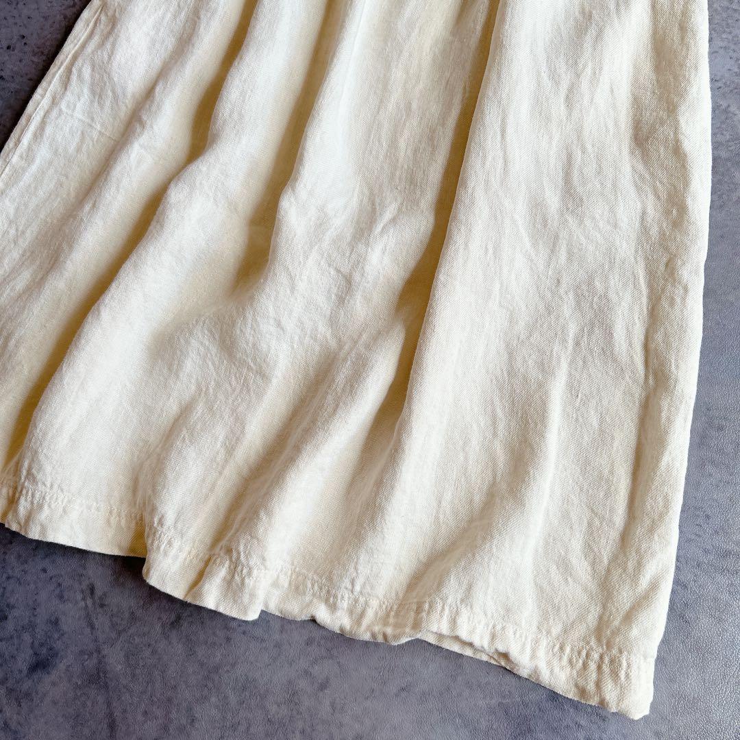 ichi イチ ⿻ リネン サロペット スカート ジャンパースカート ナチュラル