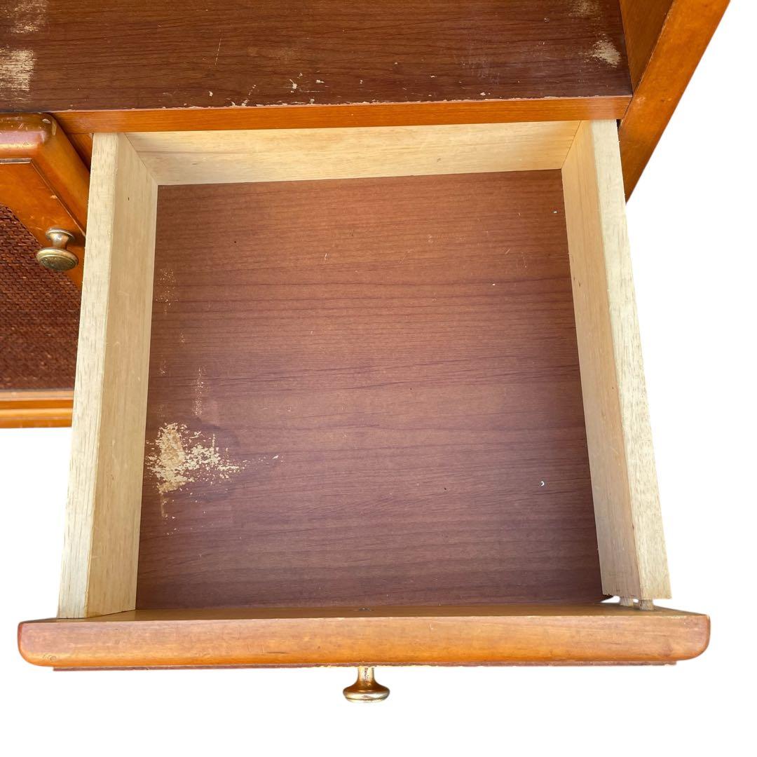 maruni 姫路マルニ　ラタン調　キャビネット 電話台　棚 レトロ タンス