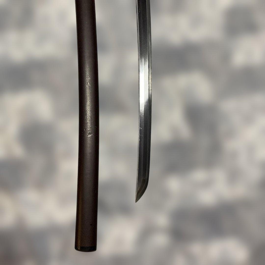 上級模造刀 茶柄 鶴松図楕円鍔 茶鱗鞘