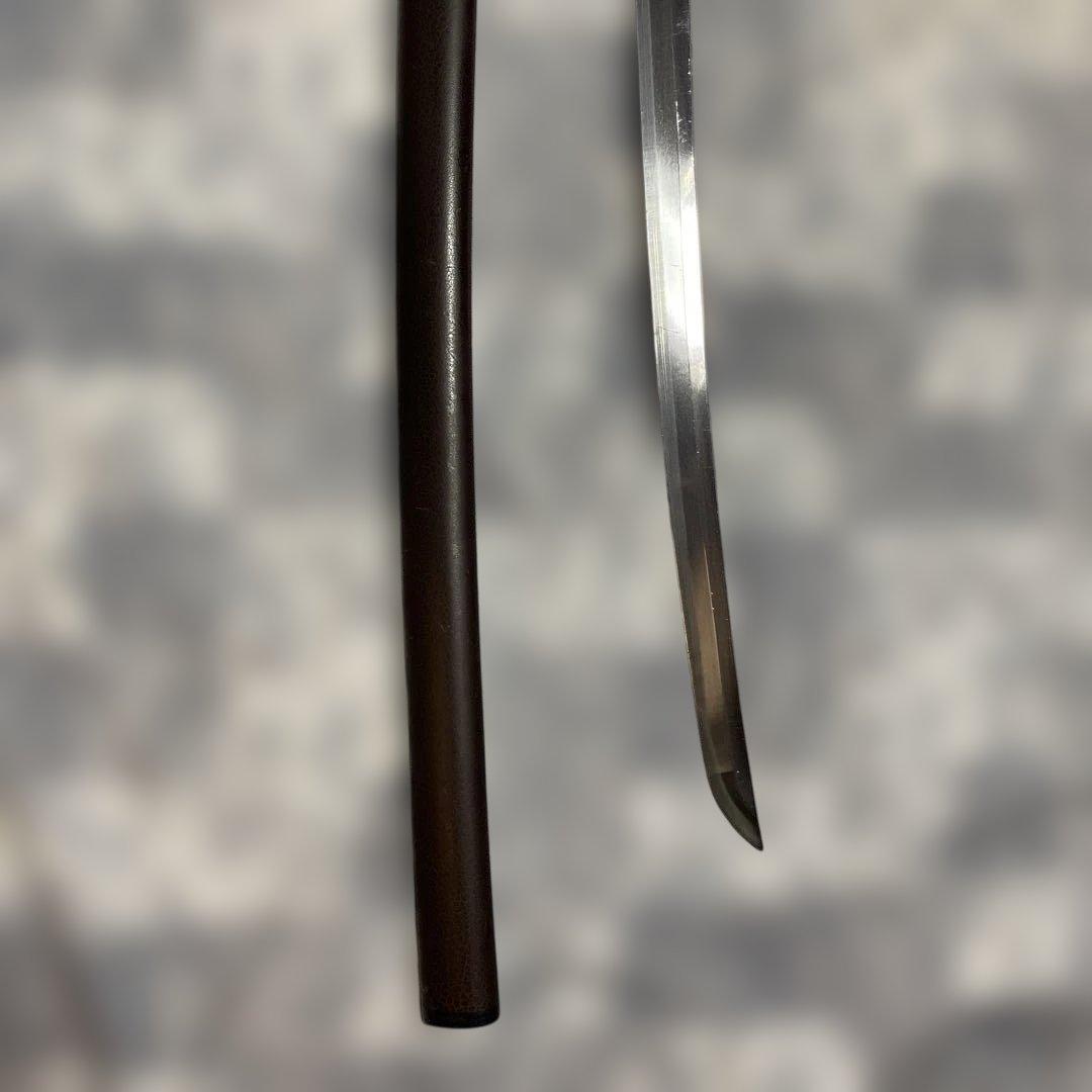 上級模造刀 茶柄 鶴松図楕円鍔 茶鱗鞘