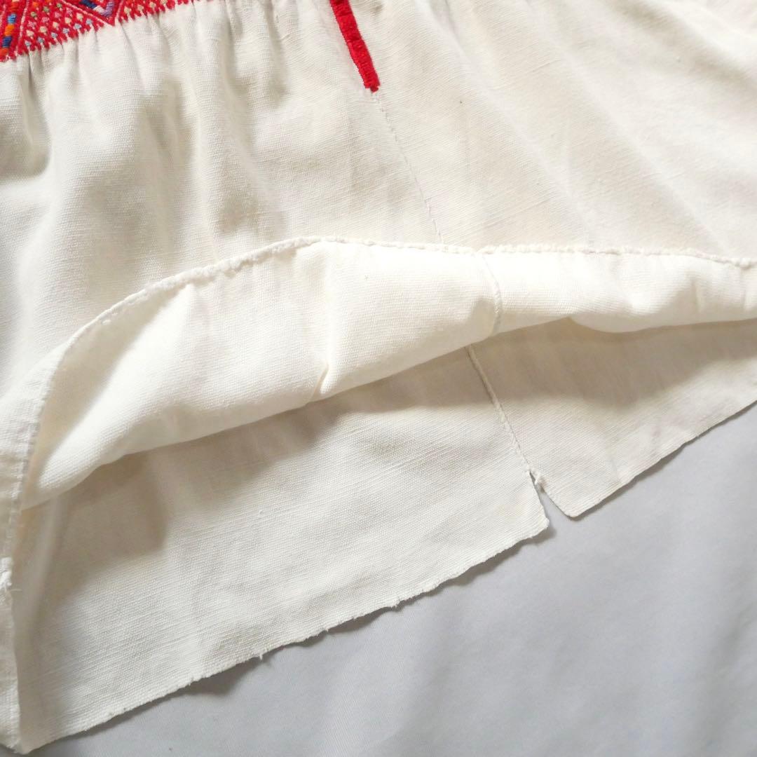 Vintage ヴィンテージ　メキシコ刺繍　マヤ民族　トップス　チュニック　古着